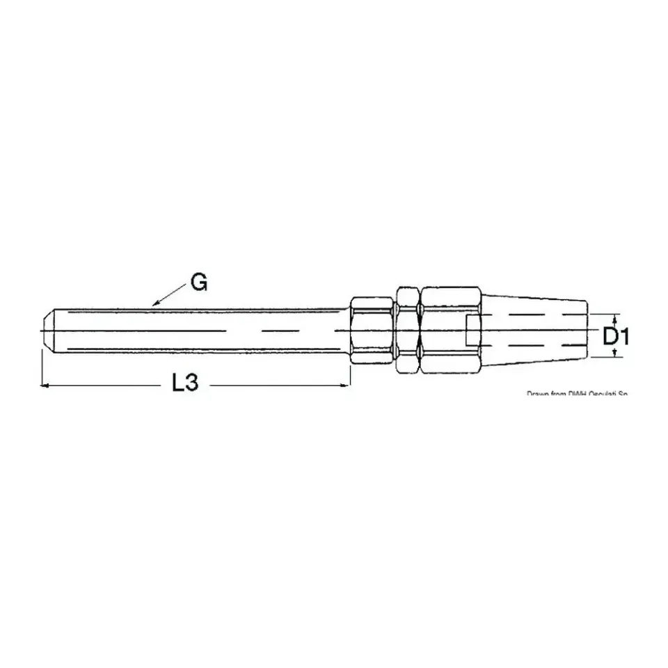 Osculati terminal ridoir inox 316 câble 8 mm gréement