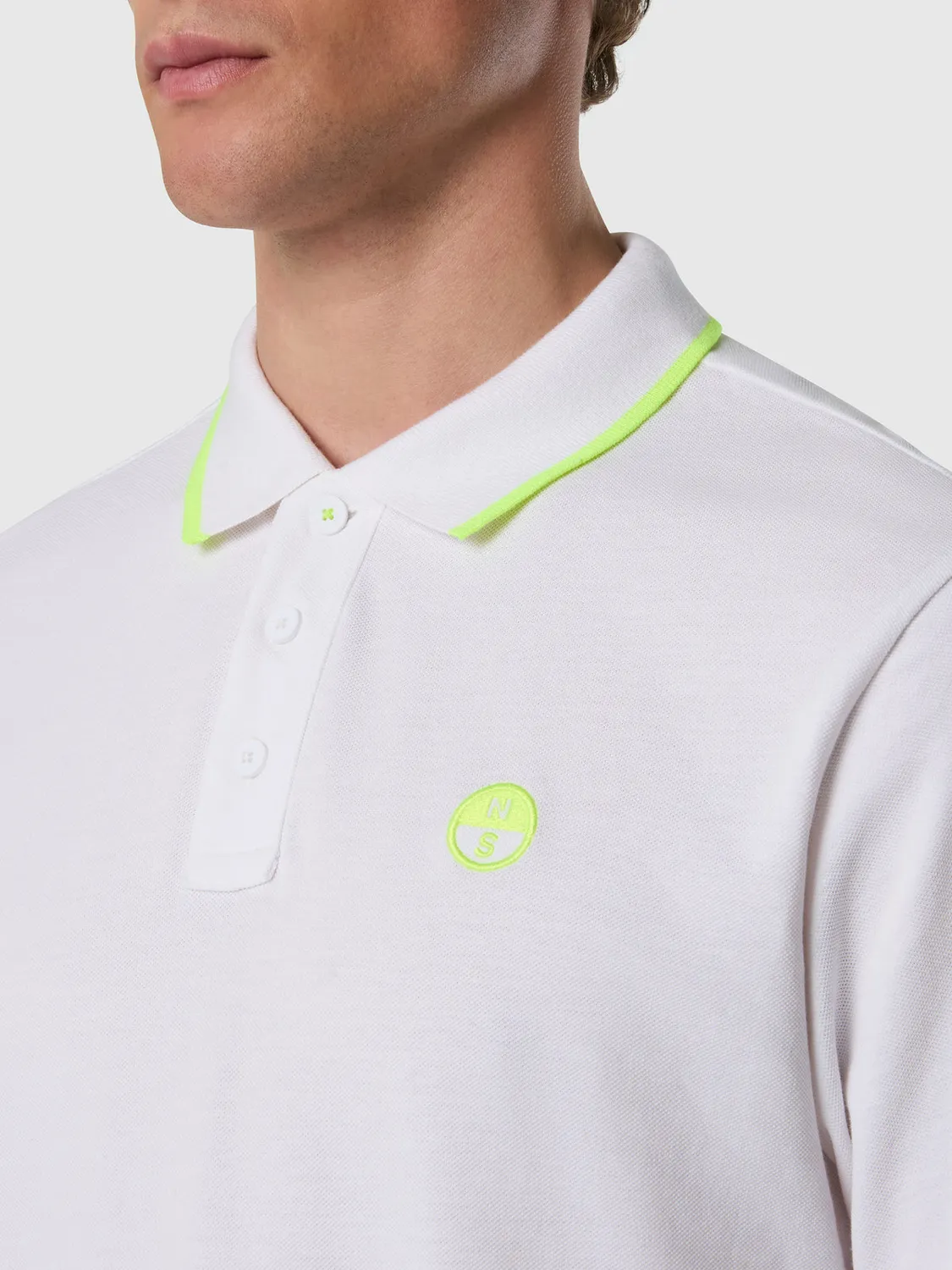 North Sails polo piqué coton bio accents néon homme