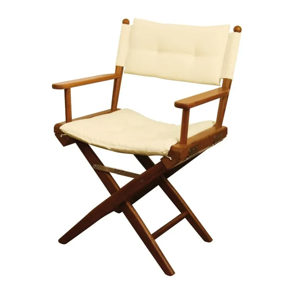 Easysea ARC chaise pliante teck tissu crème