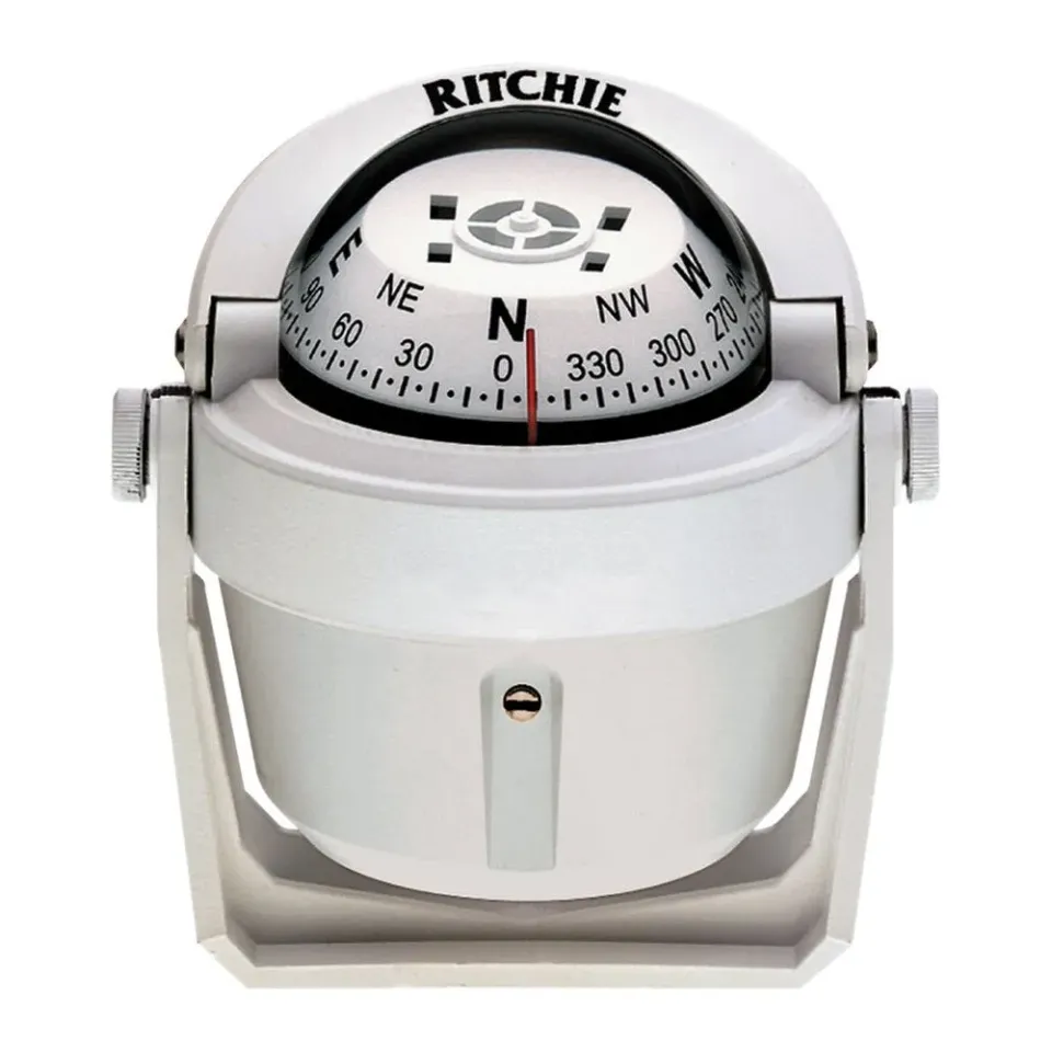 Ritchie Explorer compas bateau à étrier 2"3/4 blanc/blanc LED