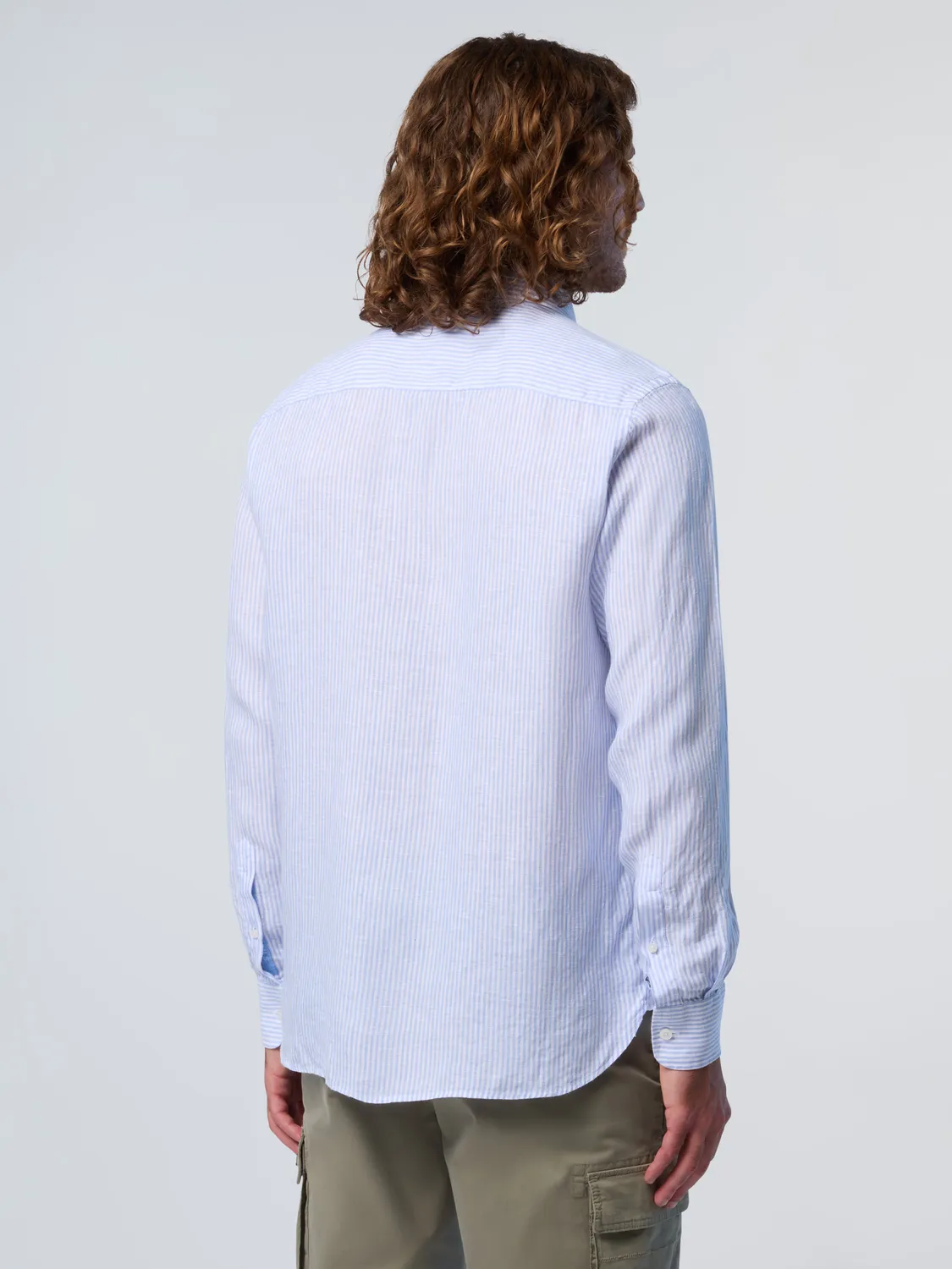 North Sails Classic Stripe chemise lin rayée homme