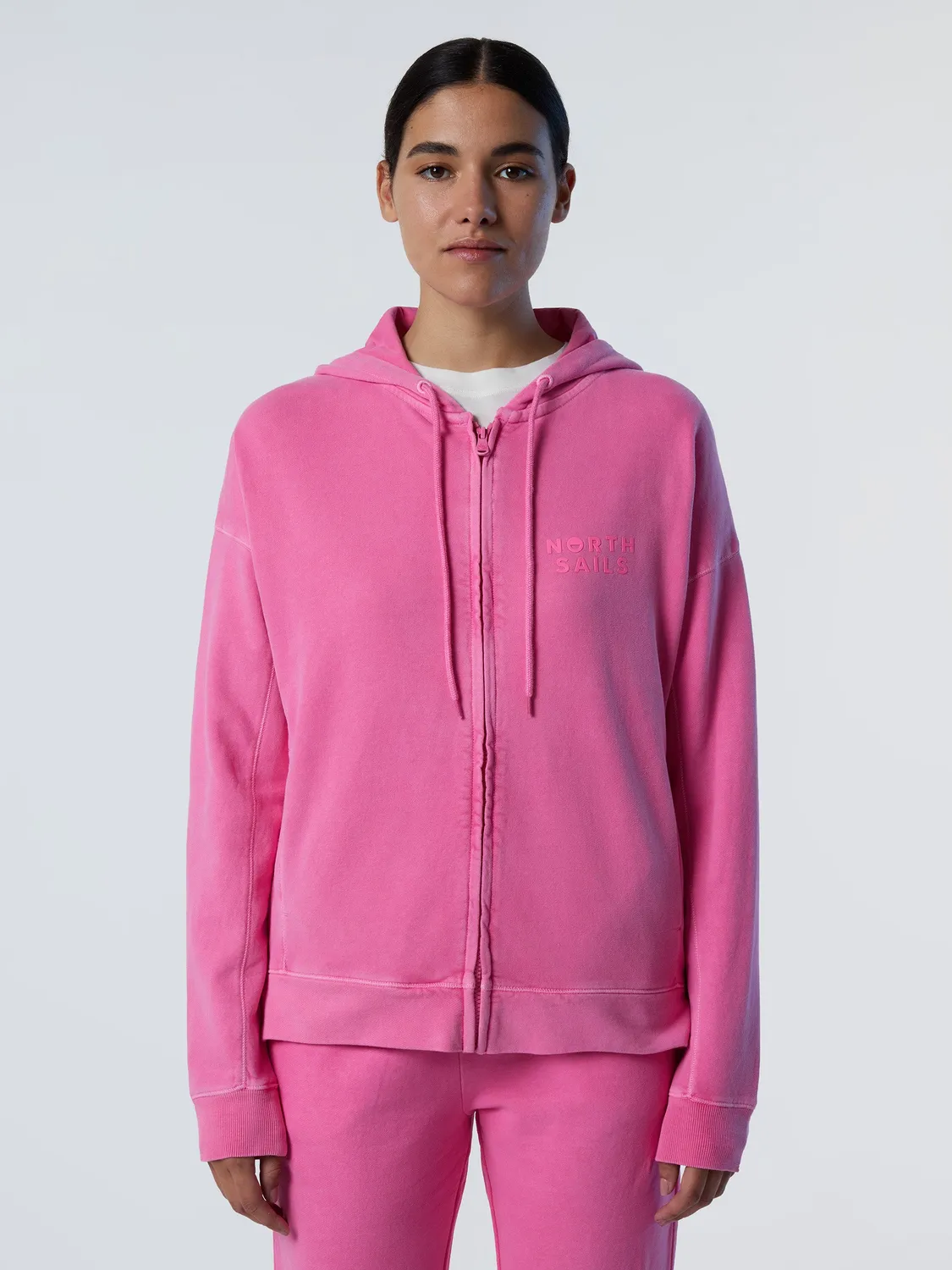 North Sails Eco Fleece sweat zippé femme rose coton bio