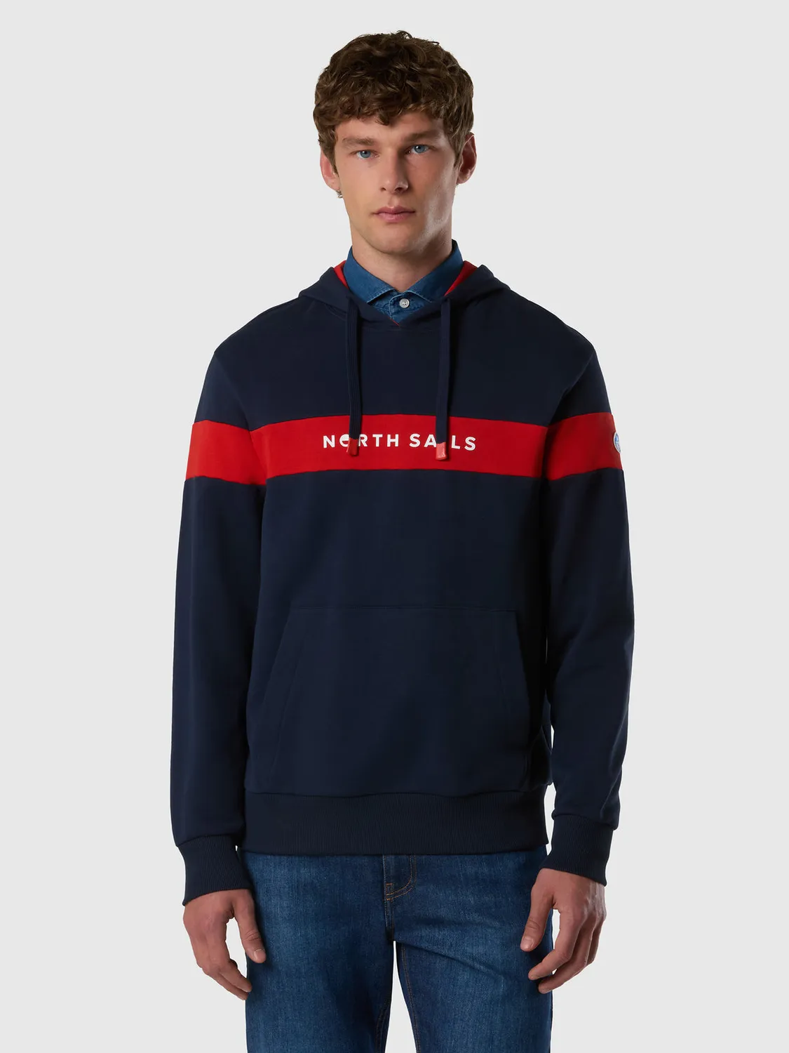 North Sails sweat capuche coton bio bande