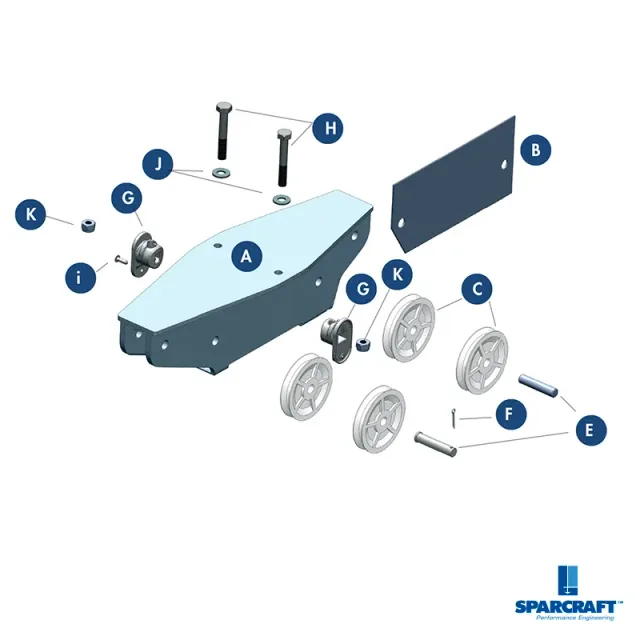 Sparcraft tête de mât N°6 S1210 complète 4 drisses