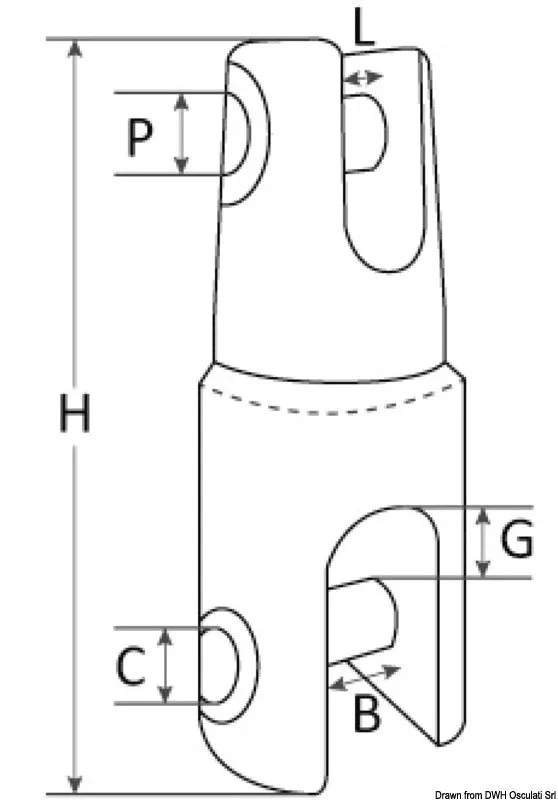 Douglas Mega émerillon ancre inox 316 18 mm