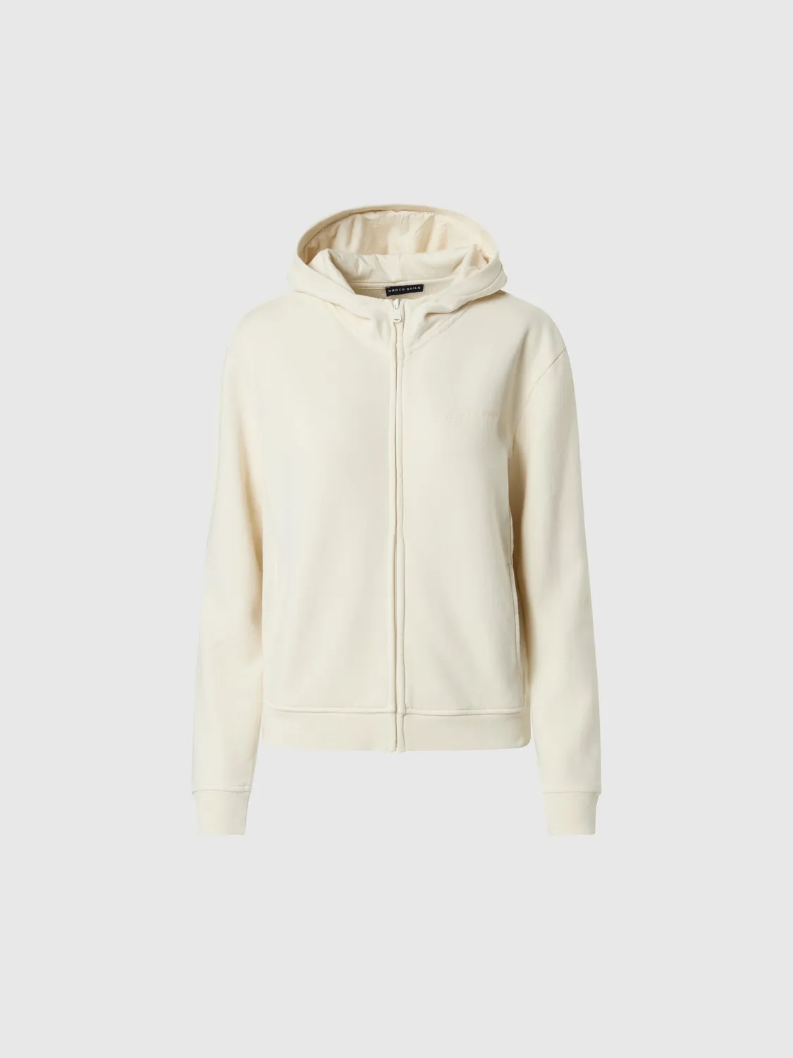 North Sails sweat capuche femme côtes blanc hiver
