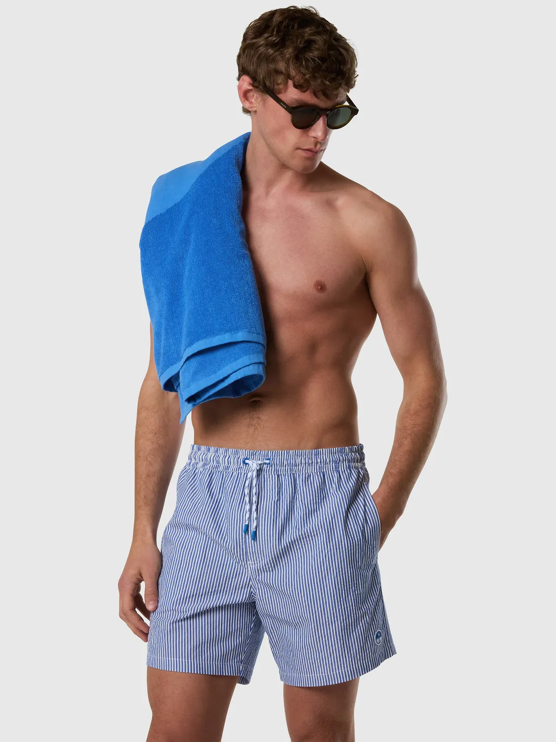 North Sails short de bain seersucker rayé