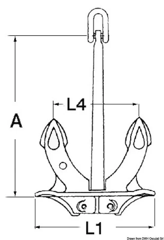 Easysea ancre Hall 16 kg fonte galvanisée modèle origine