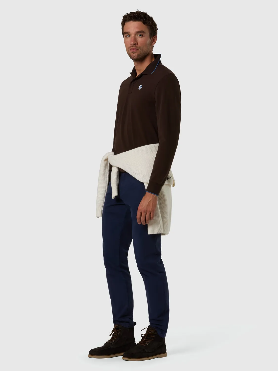 North Sails Polo manches longues homme logo patch coton