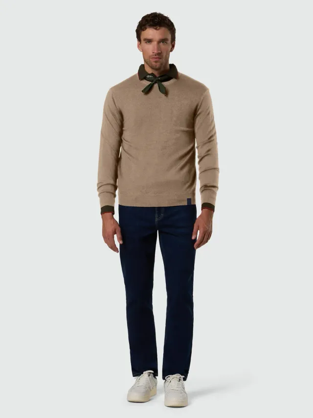 North Sails Washed Merino pull laine beige chino