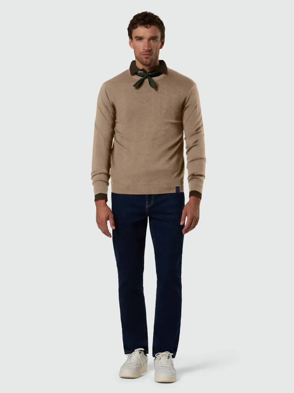 North Sails Washed Merino pull laine beige chino
