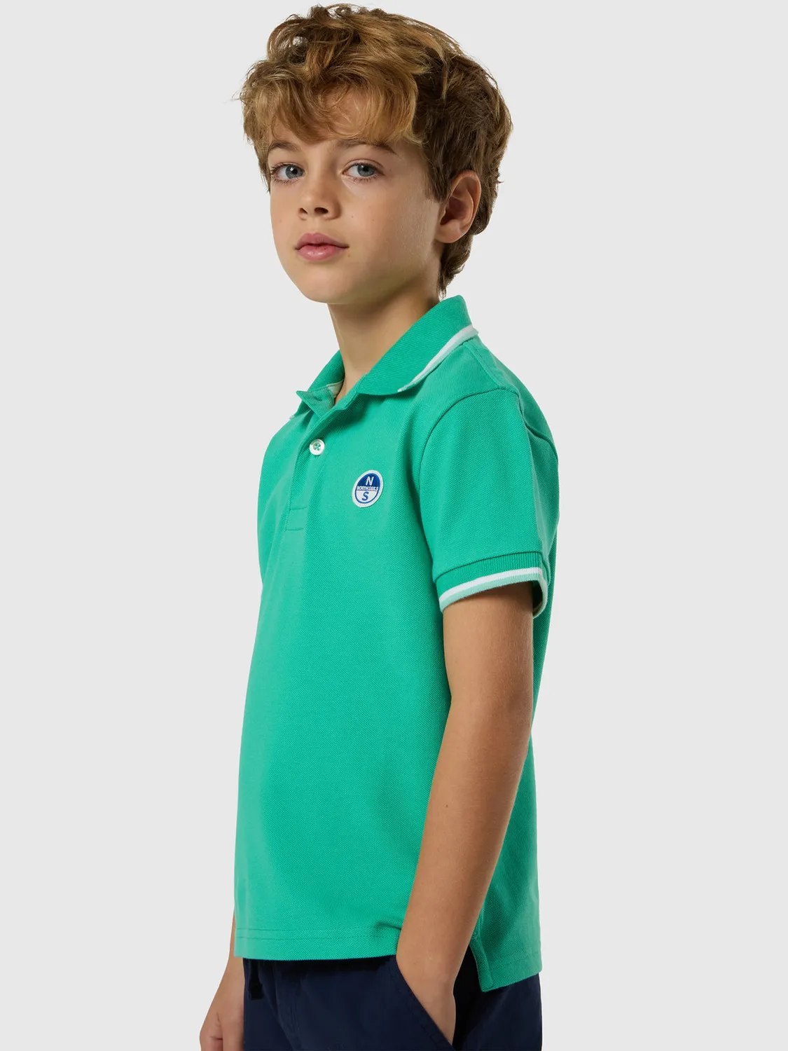 North Sails polo patch logo coton bio enfant rayé