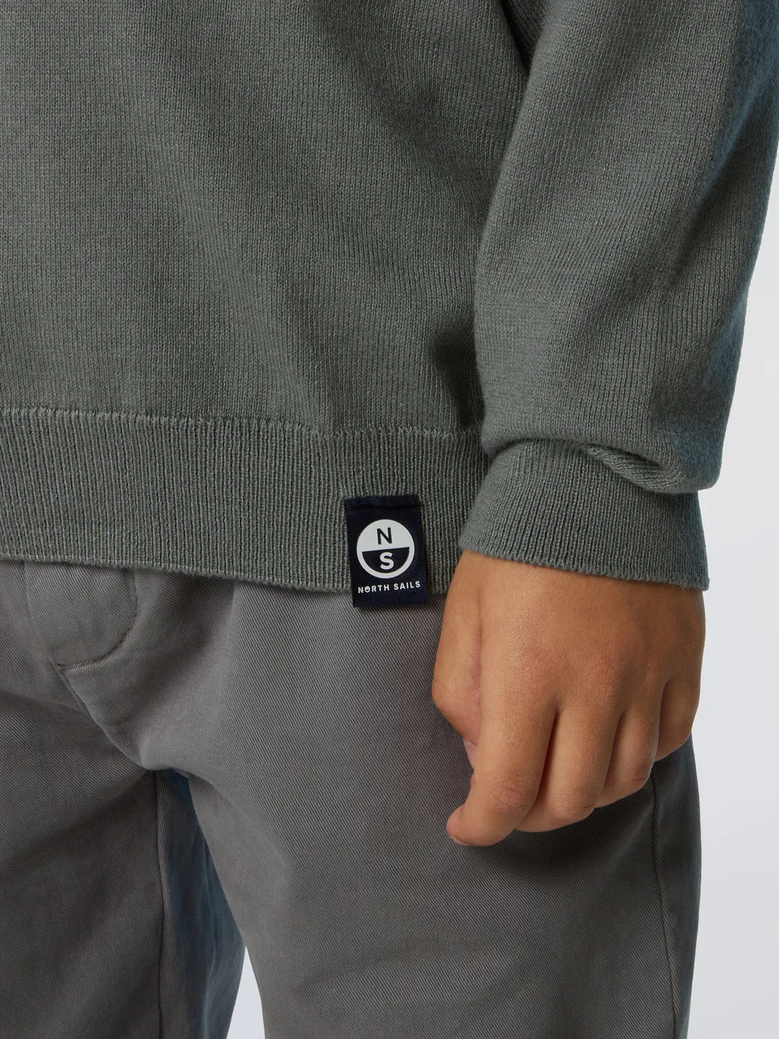 North Sails pull col rond brodé enfant coton bio