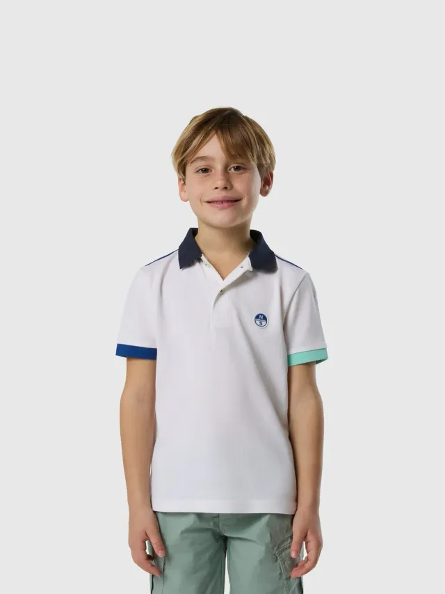 North Sails polo enfant piqué bio manches dépareillées