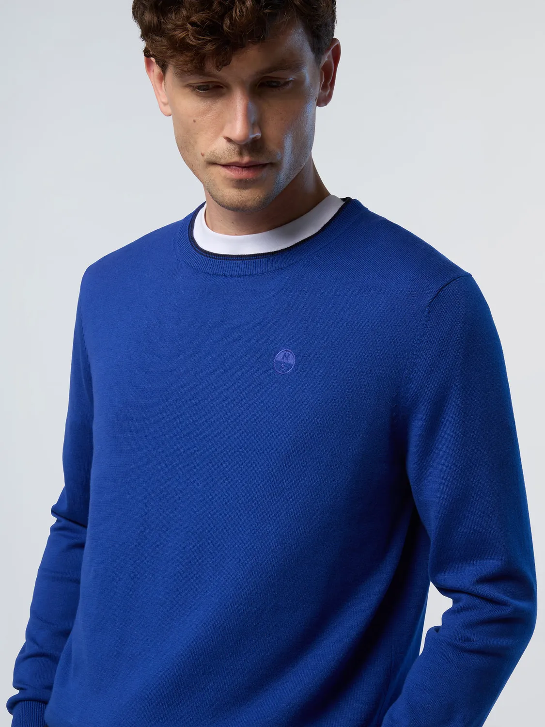 North Sails pull col rond coton bio logo brodé