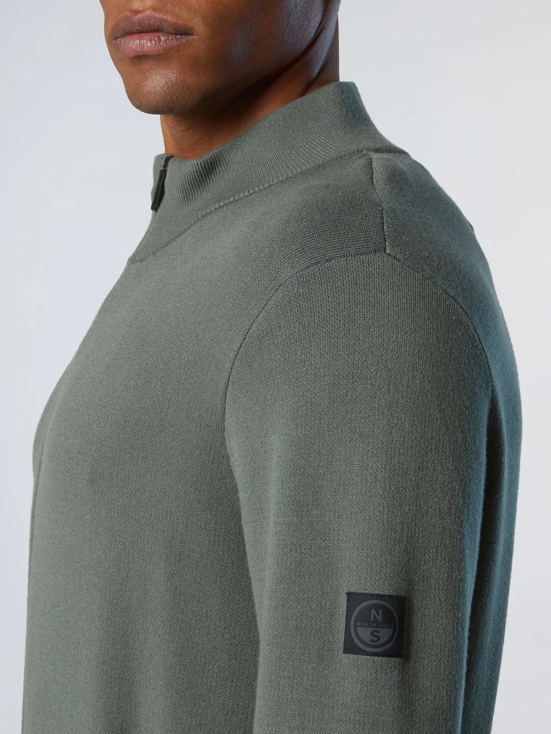 North Sails pull zippé bonded viscose coton