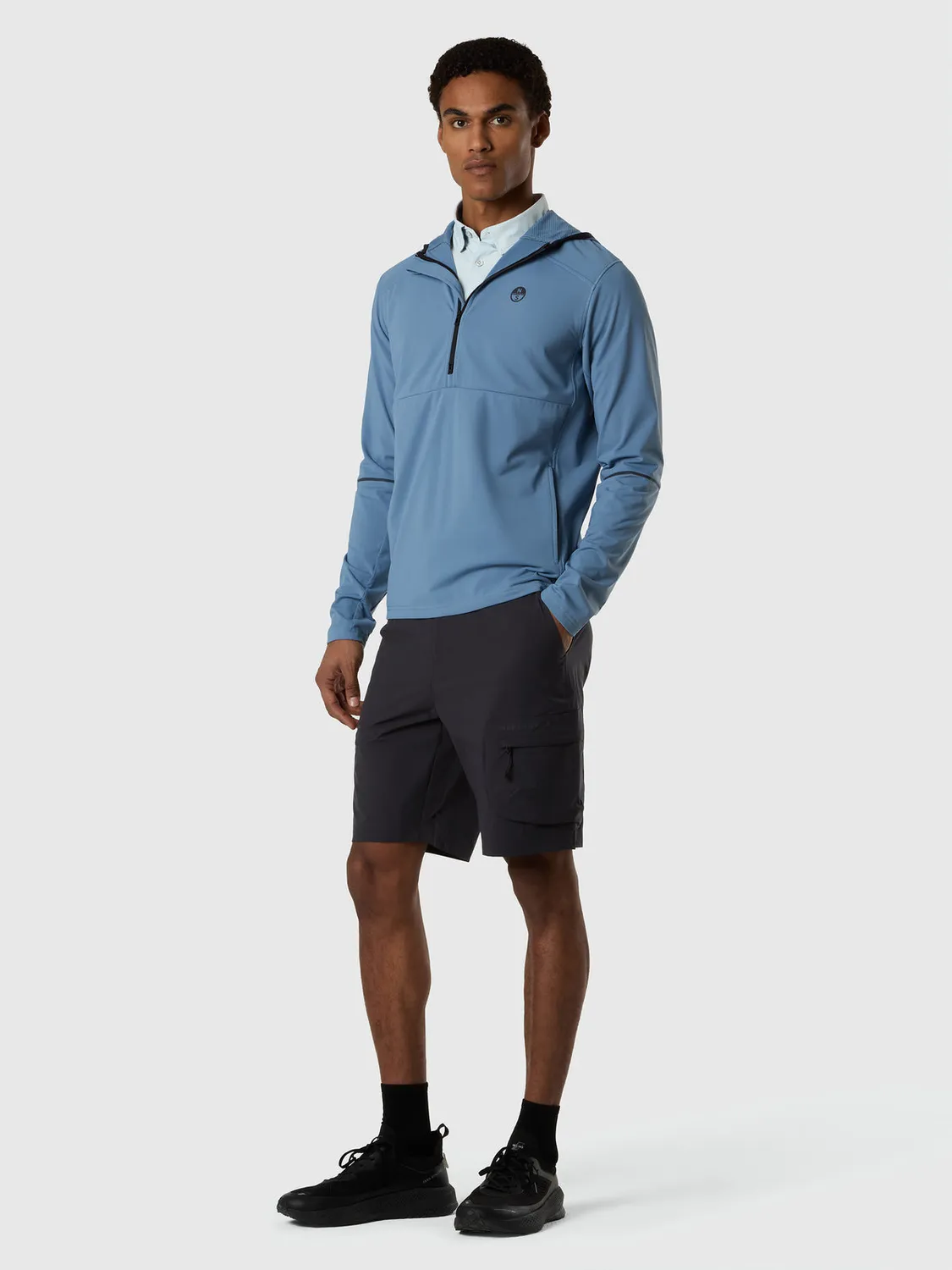 North Sails sweat capuche half-zip polaire brossée