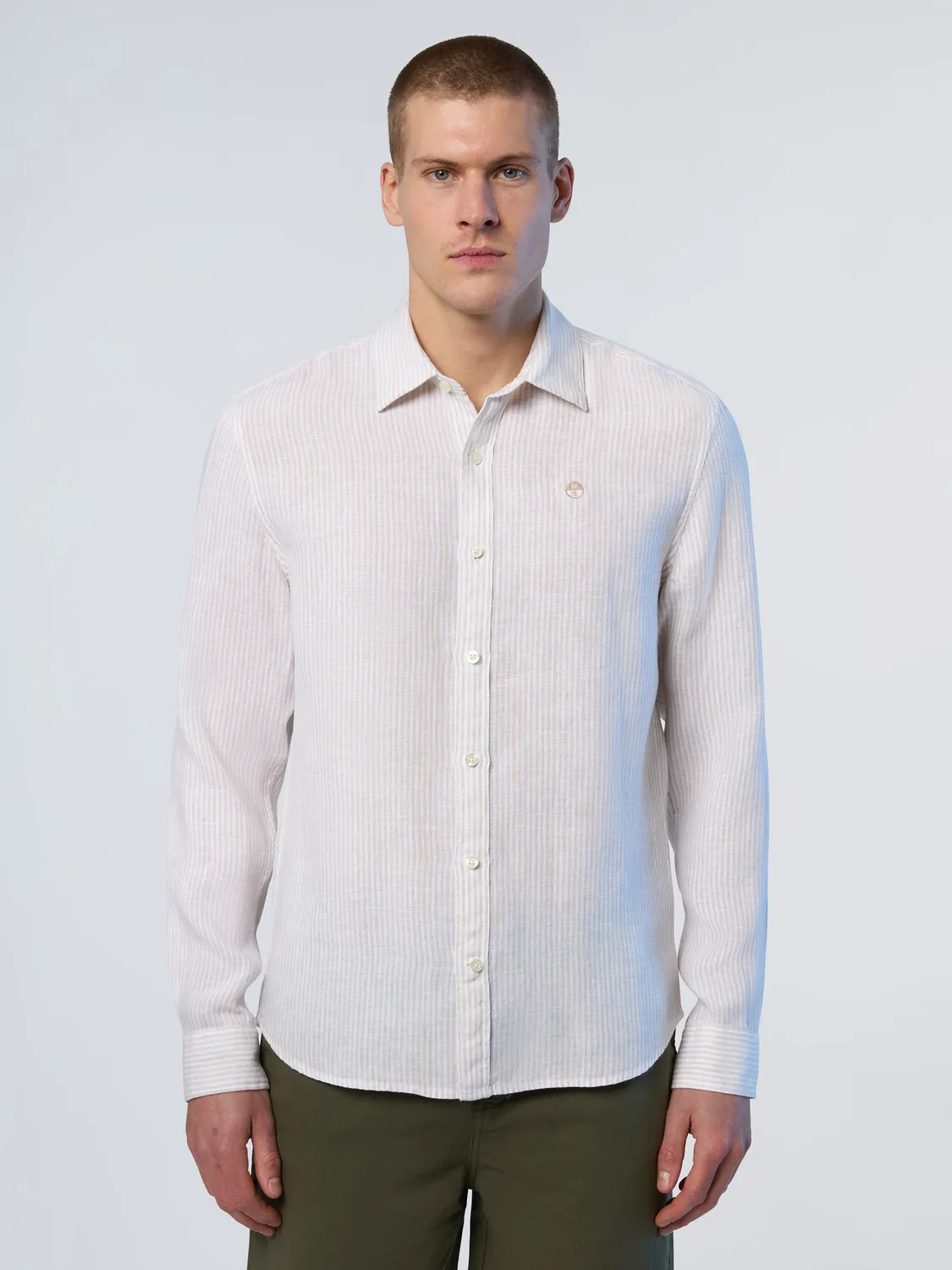 North Sails chemise lin rayée homme regular