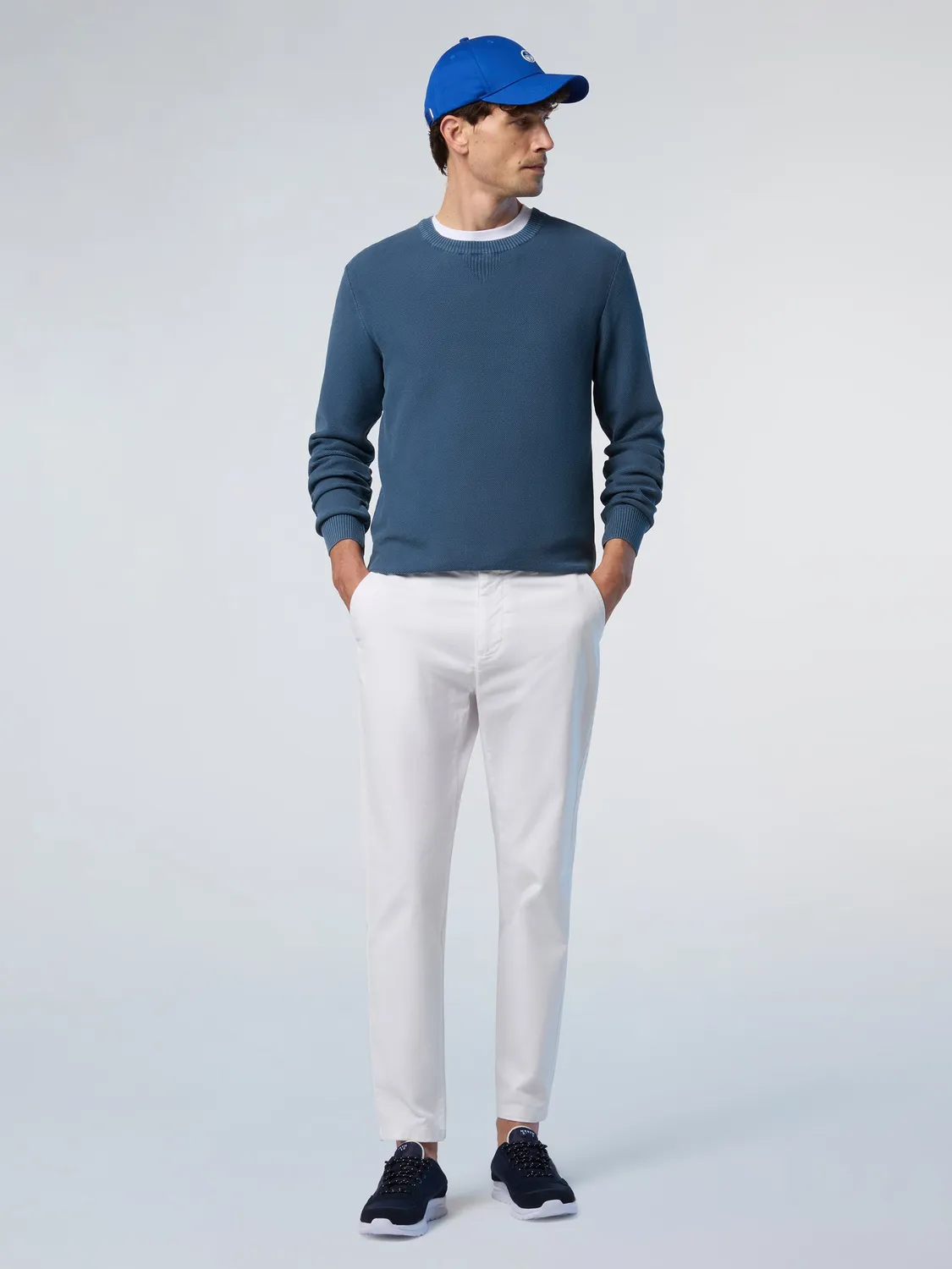 North Sails Honeycomb pull col rond homme denim