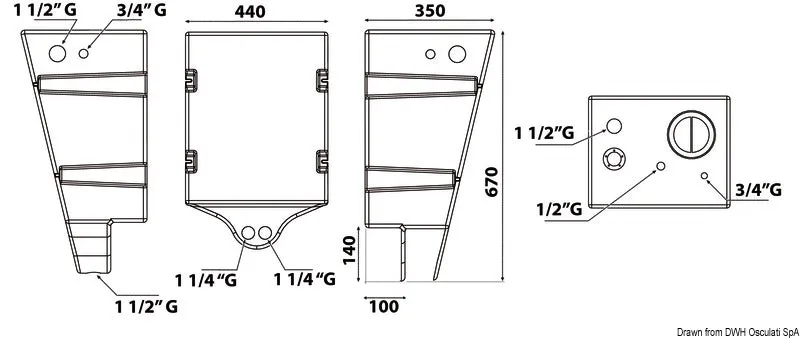 easysea réservoir eau mural 60 L plastique