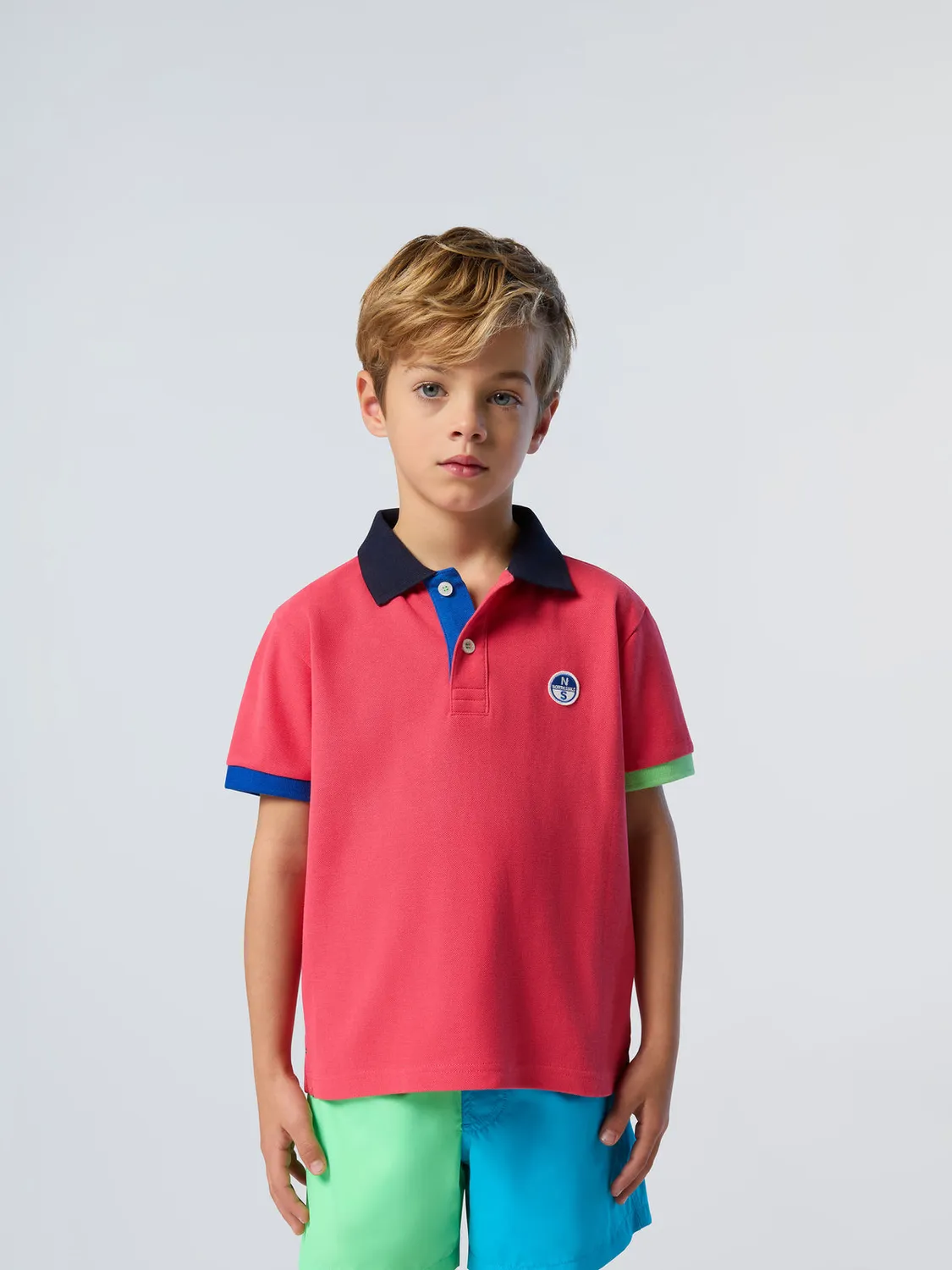 North Sails polo enfant coton bio liserés couleur