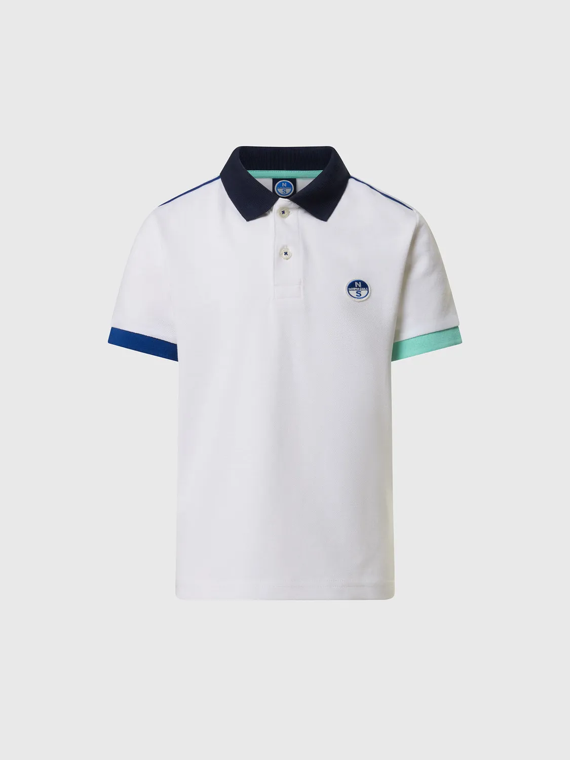 North Sails polo enfant piqué bio manches dépareillées