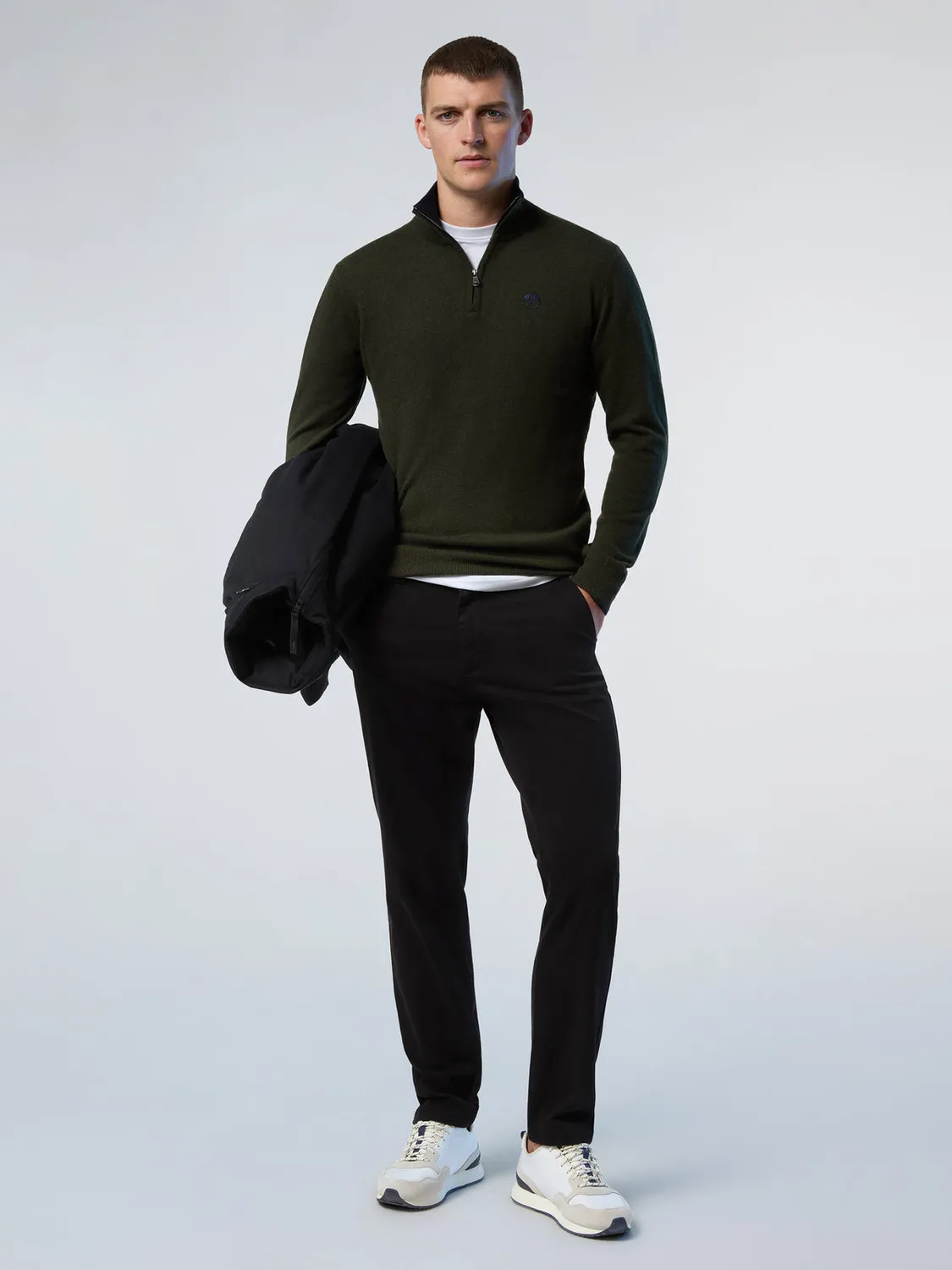 North Sails pull demi-zip éco-cachemire col montant