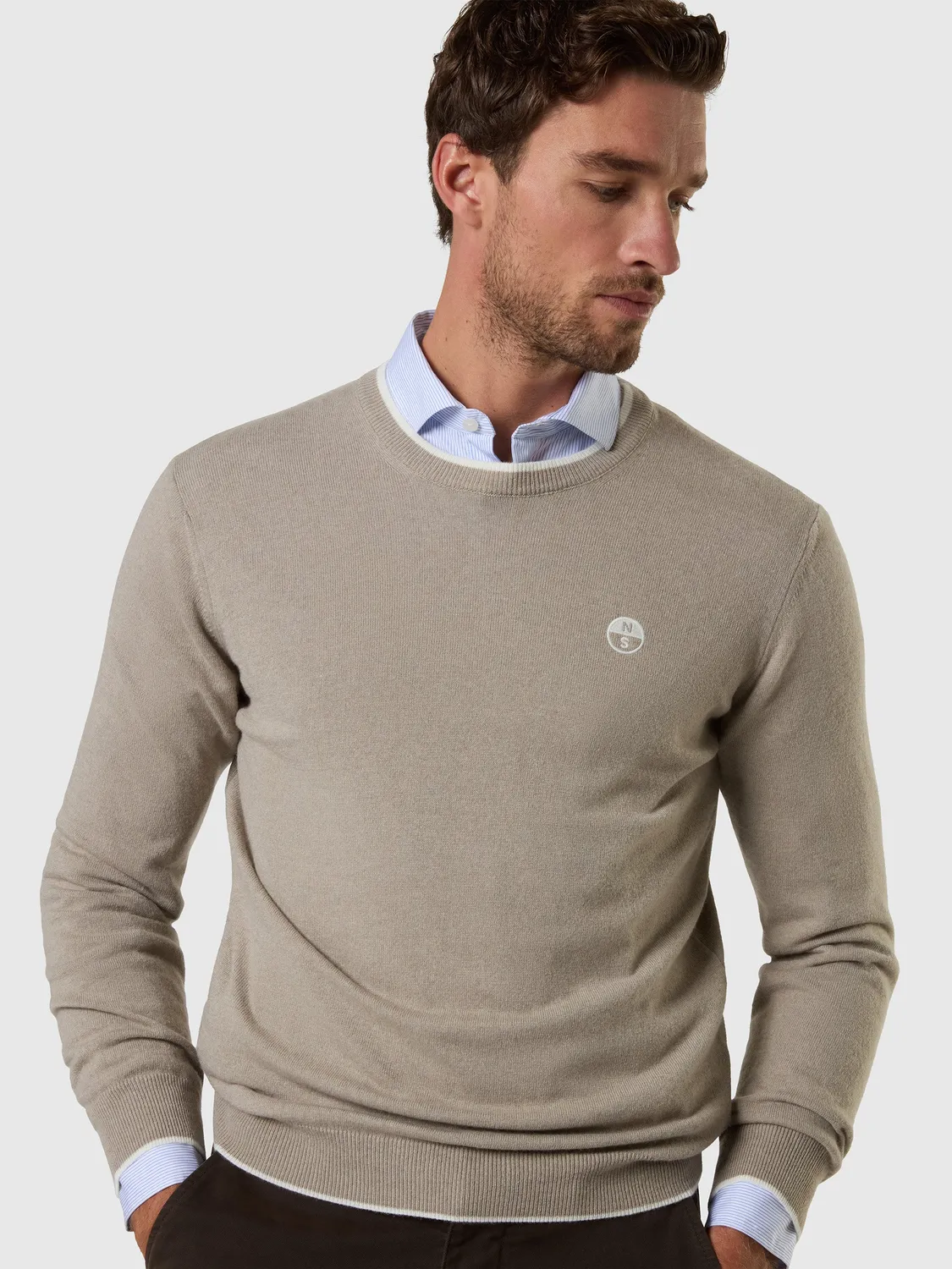 North Sails pull col rond mélange cachemire