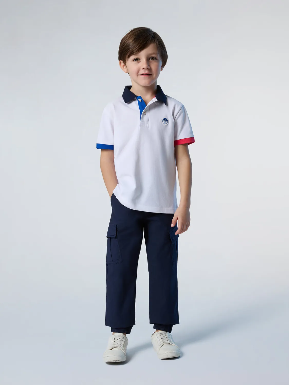North Sails polo enfant coton bio liserés couleur