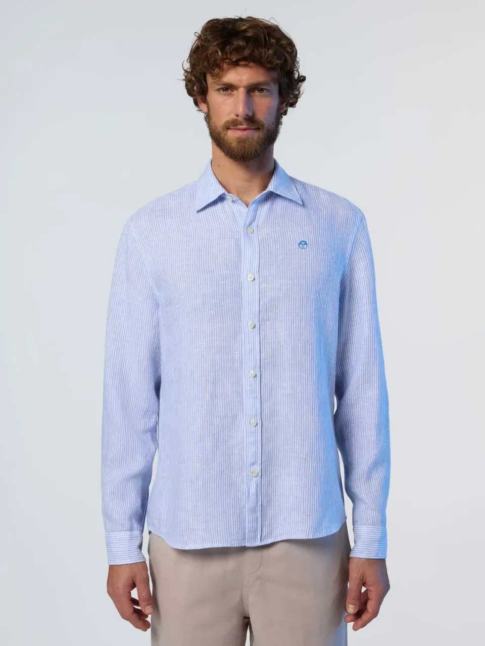 North Sails chemise lin rayée homme regular