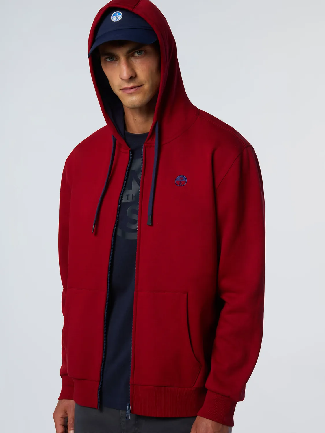 North Sails sweat zippé capuche logo brodé