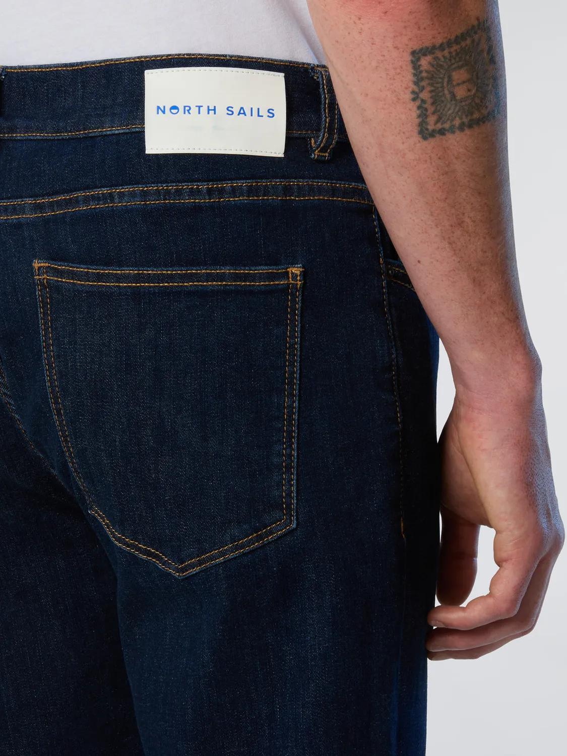 North Sails jean rayé denim recyclé taille mi-haute