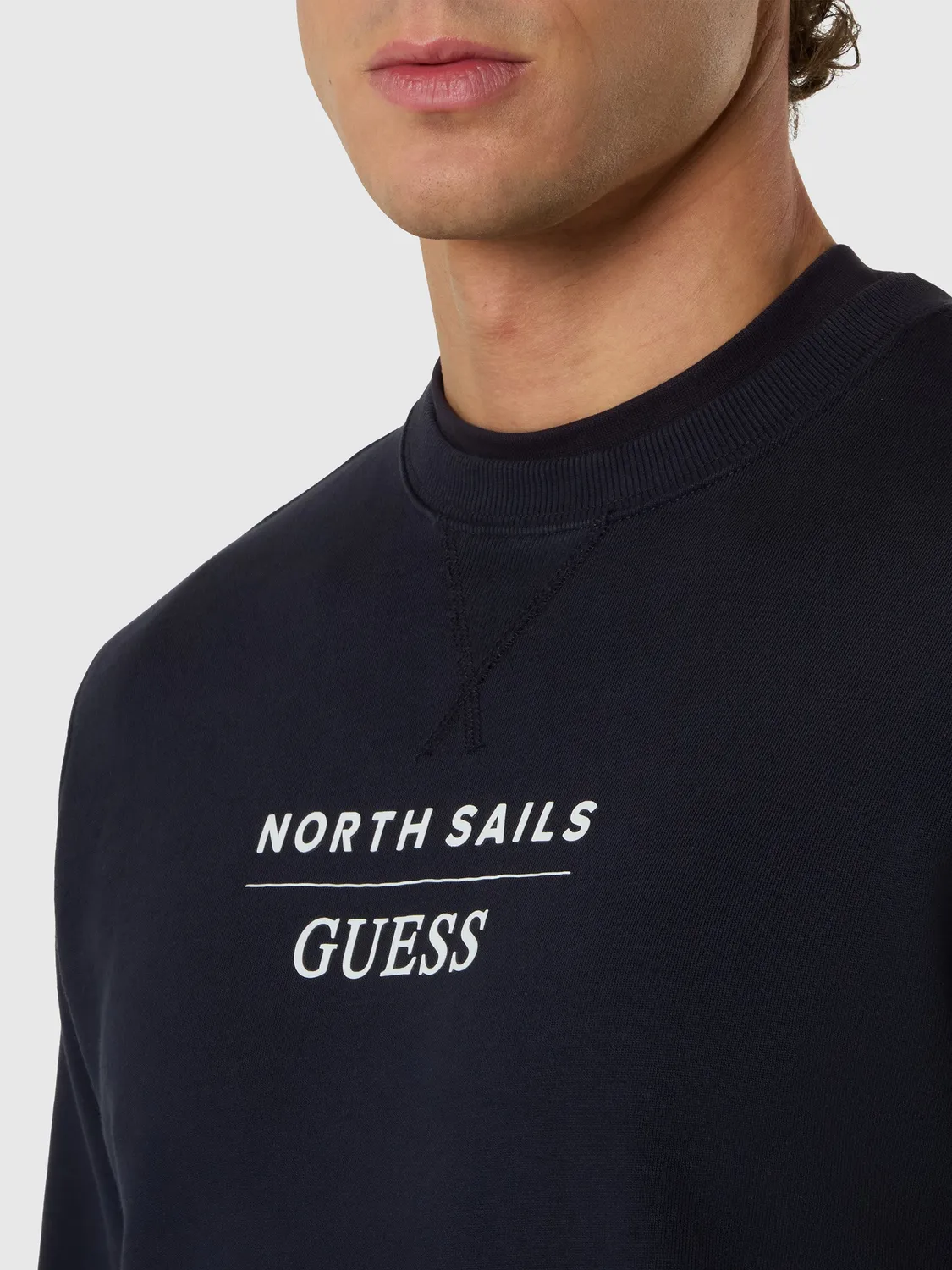 North Sails Guess sweat col rond homme bleu marine régulier