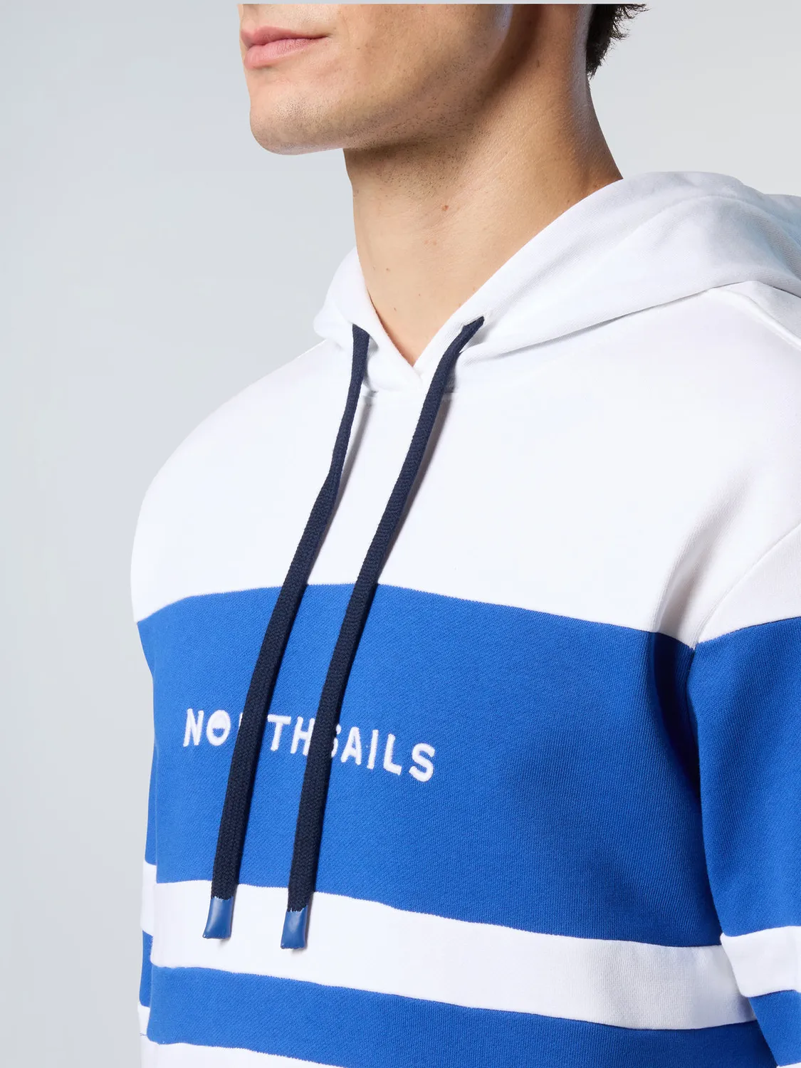 North Sails Hoodie sweat à capuche rayures coton bio