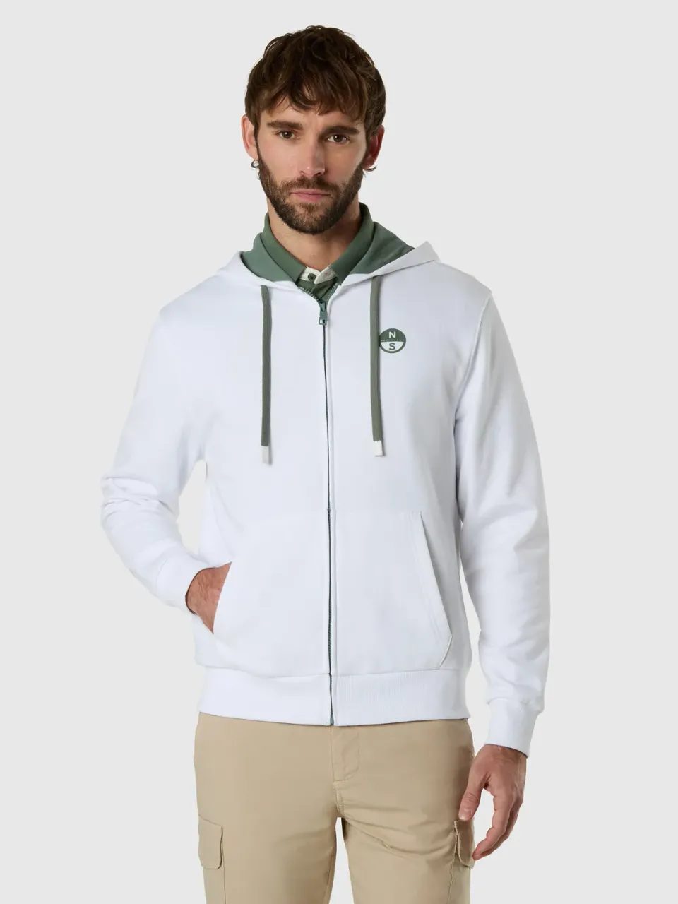 North Sails sweat zippé capuche logo contrasté