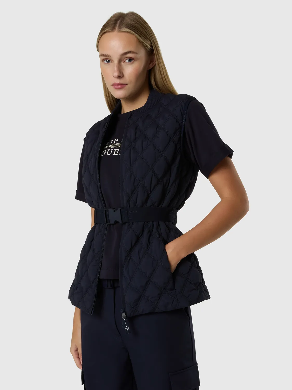 North Sails Guess Quilted Vest gilet femme bleu marine