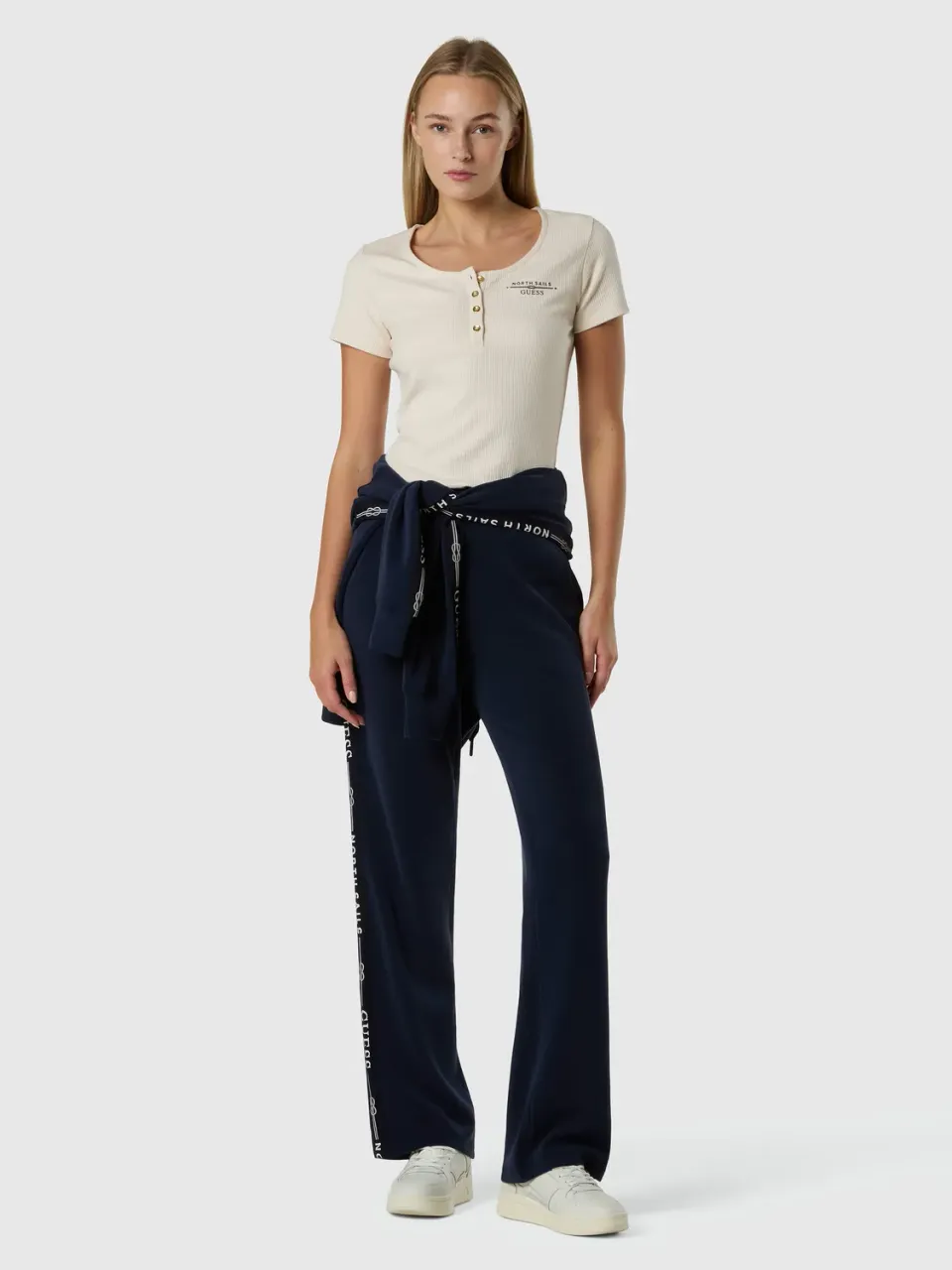 North Sails Guess t-shirt femme boutonné bleu marine