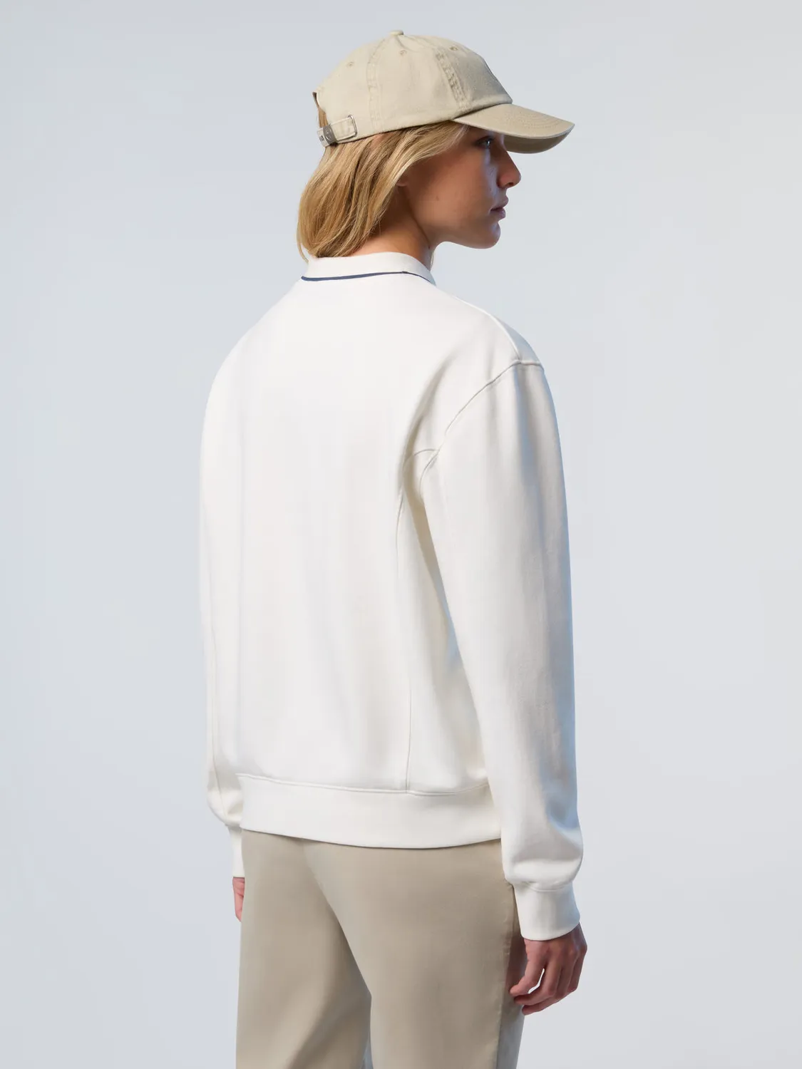 North Sails sweat col rond print tonal coton délavé homme