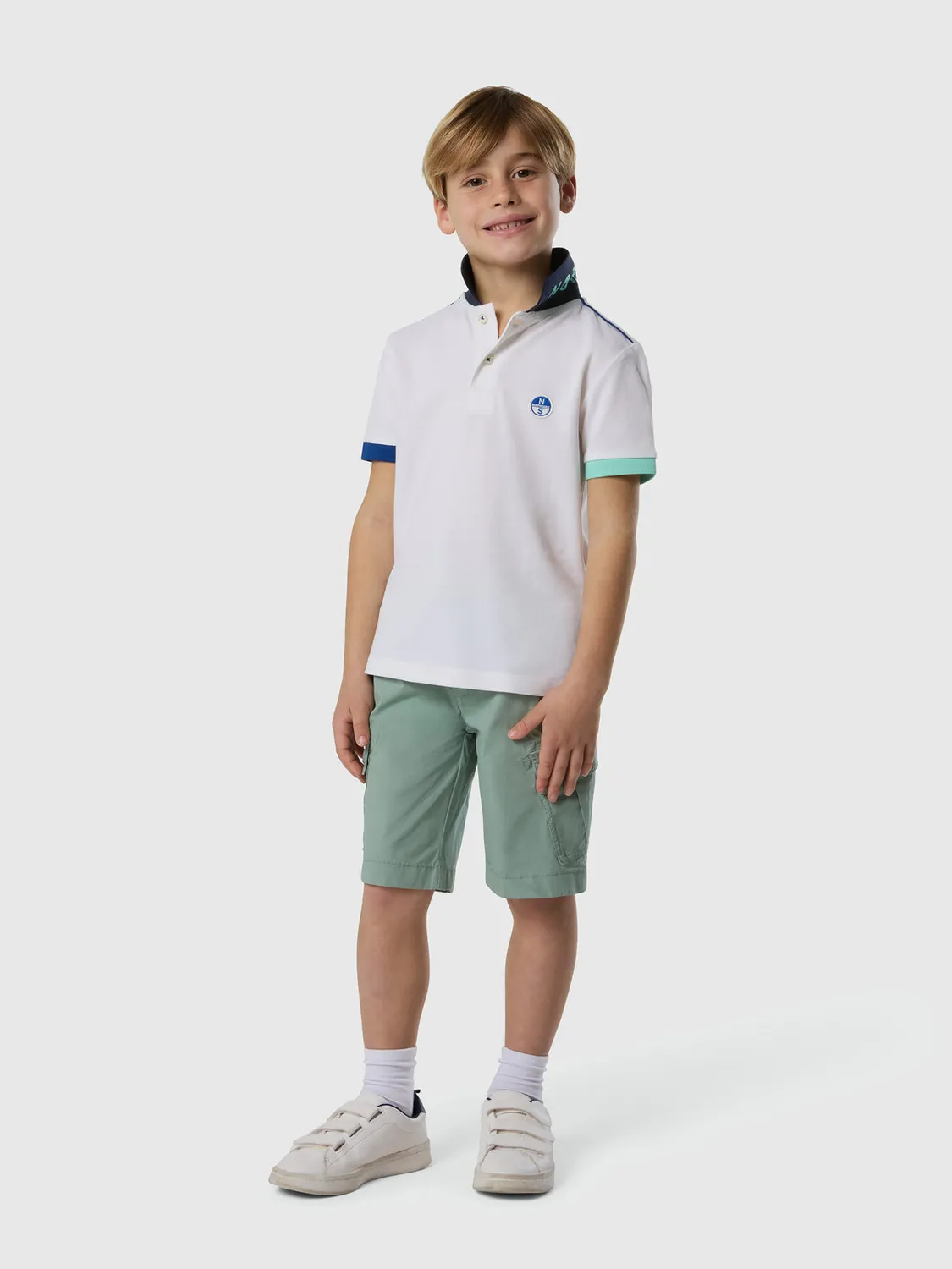 North Sails polo enfant piqué bio manches dépareillées