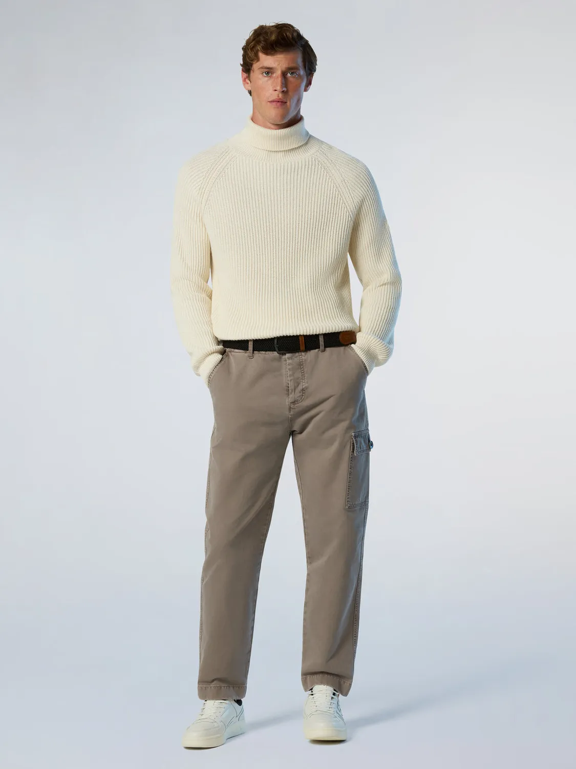 North Sails Fisherman Rib pull col roule laine melangee