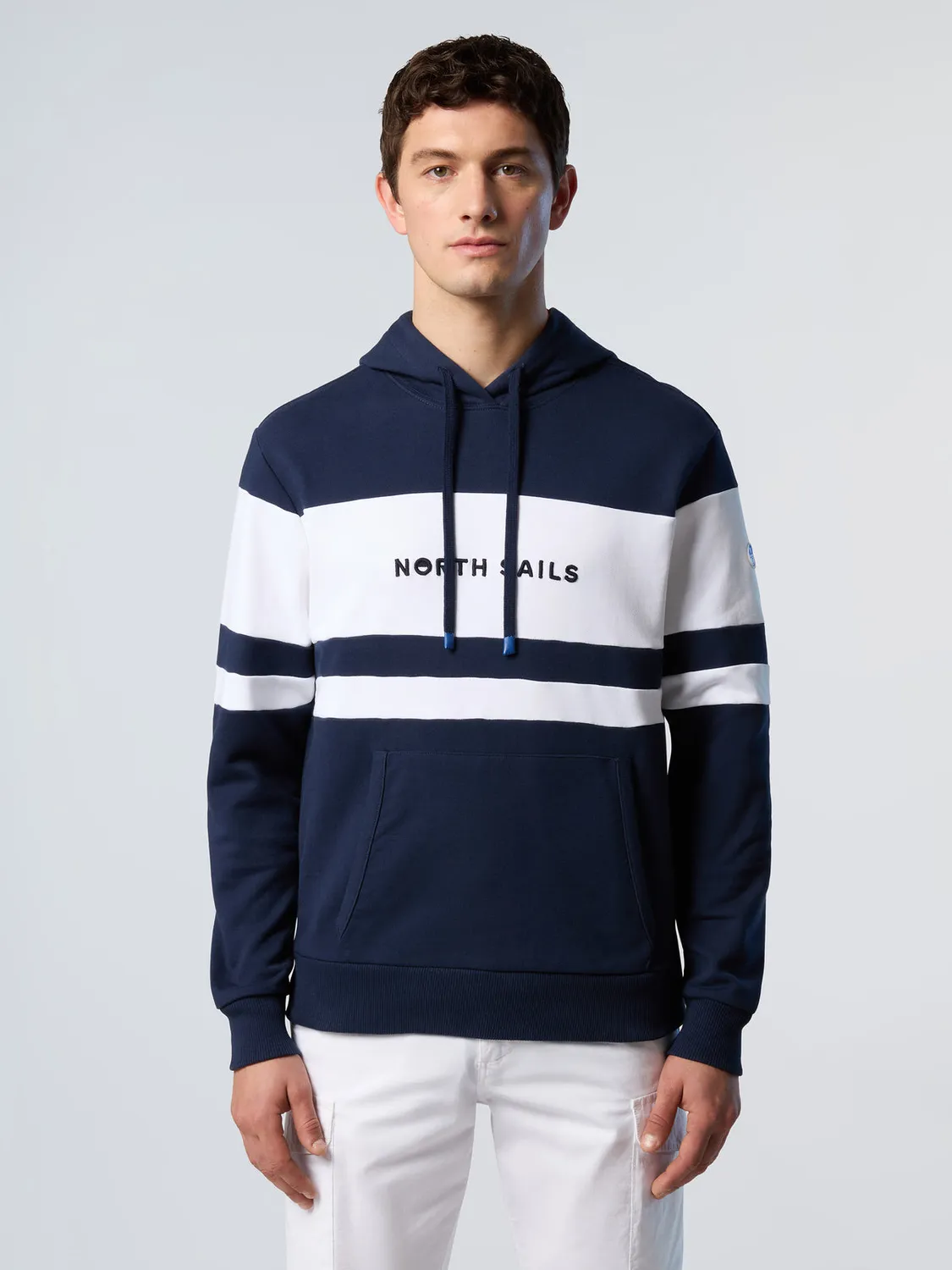 North Sails Hoodie sweat à capuche rayures coton bio