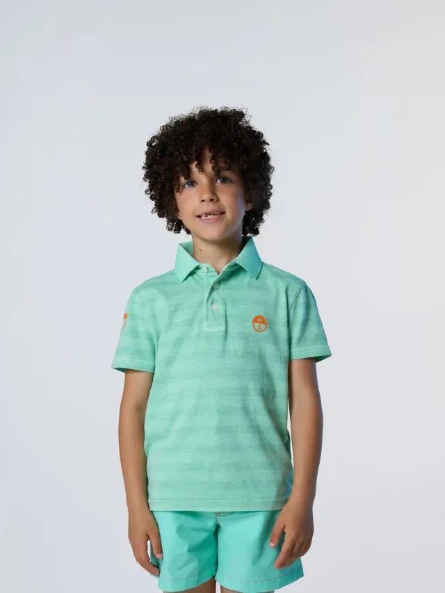 North Sails polo enfant jersey slub rayé coton bio