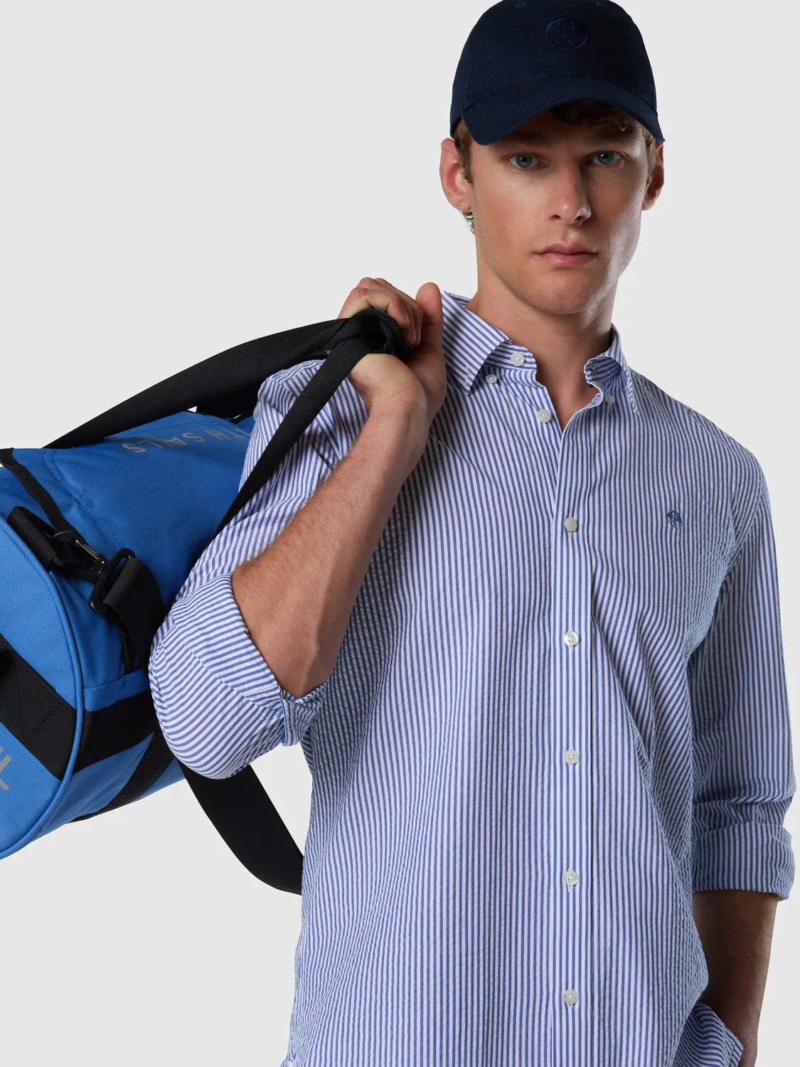 North Sails chemise seersucker rayée homme coton