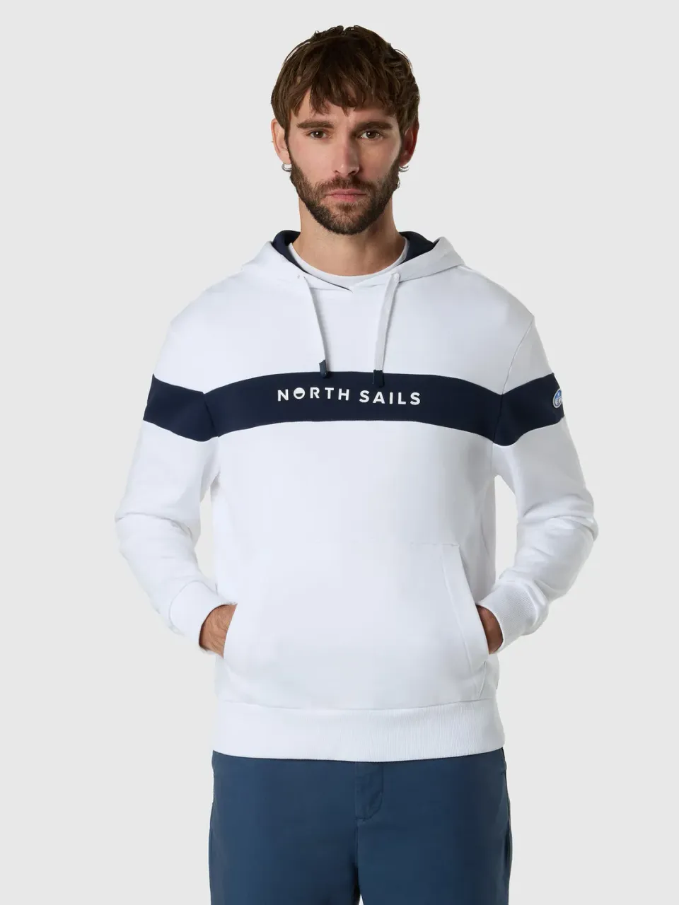 North Sails sweat capuche coton bio bande