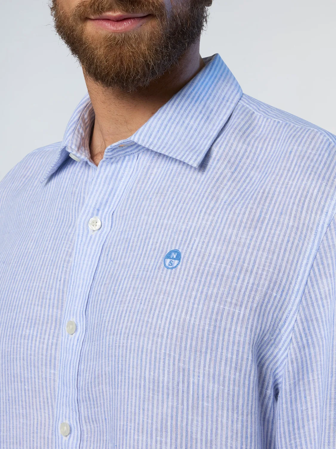 North Sails chemise lin rayée homme regular