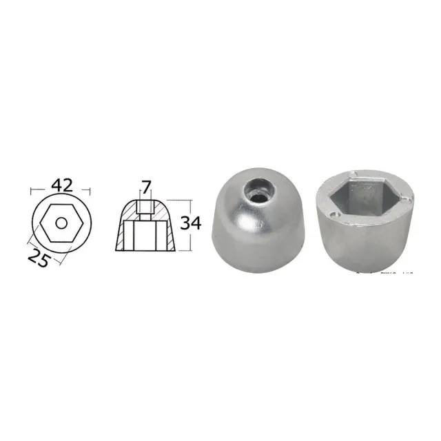 Tecnoseal 101180 anode zinc rechange moteur