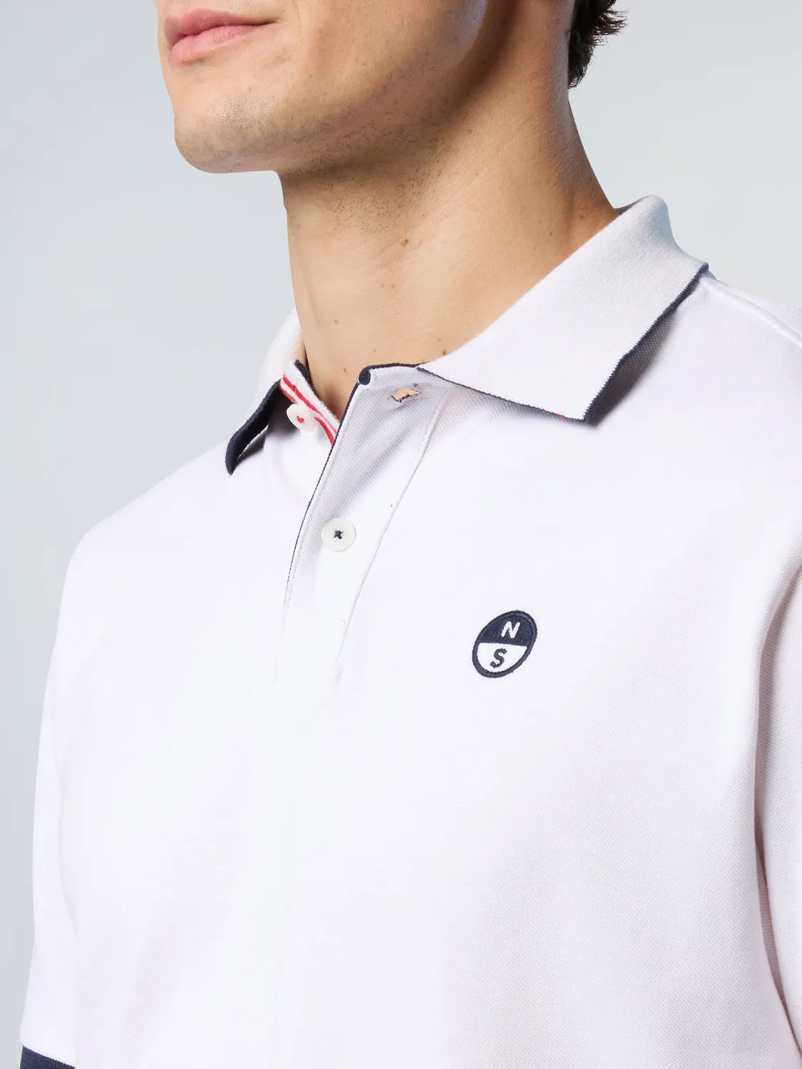 North Sails Striped Placket polo coton bio piqué