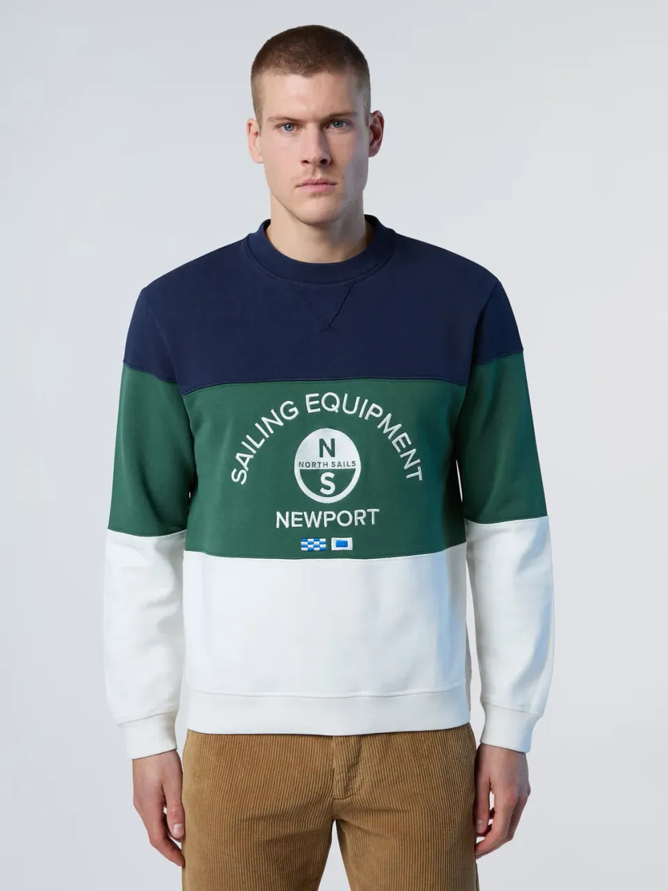 North Sails sweat brodé color-block coton bio