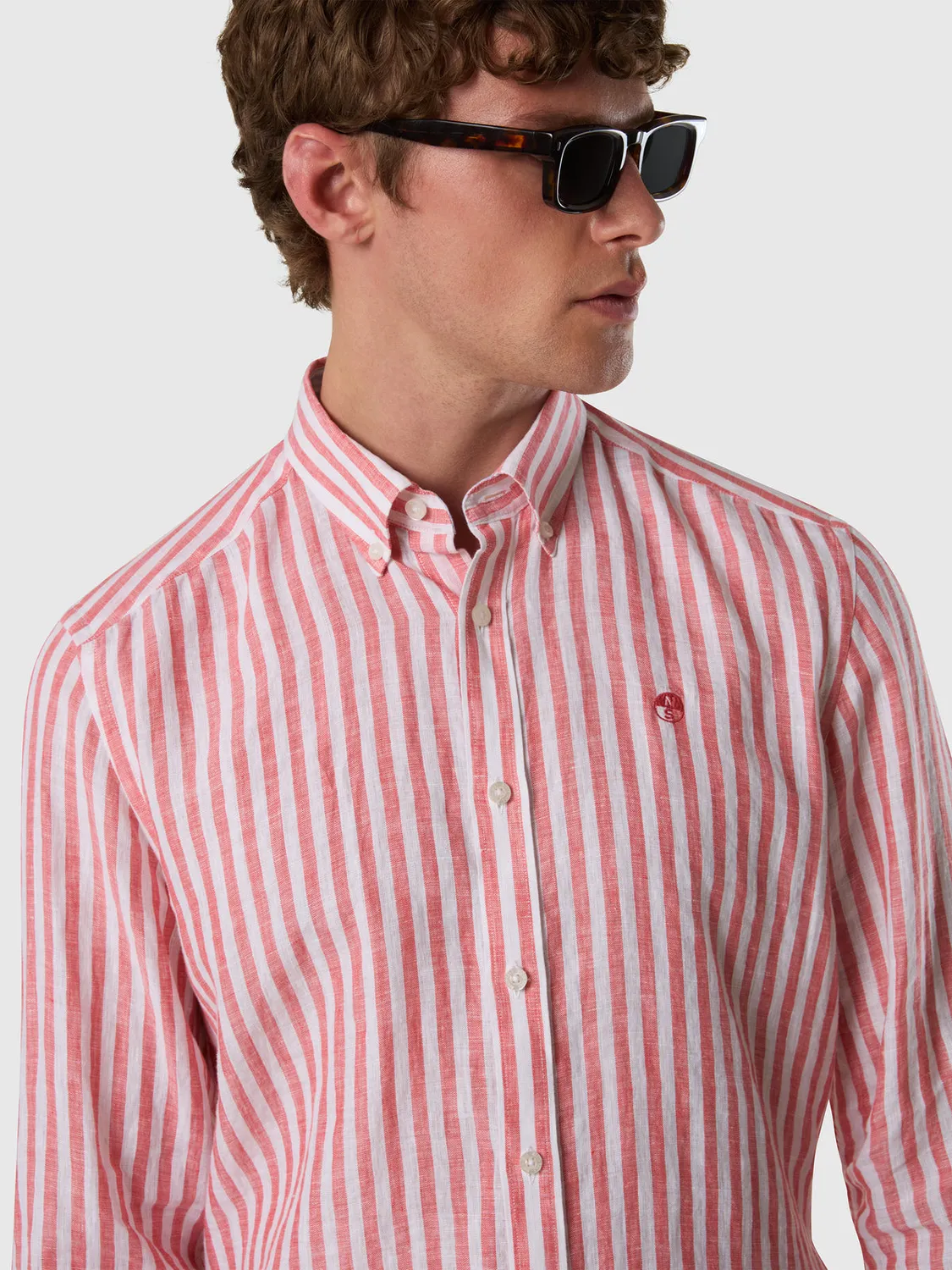 North Sails chemise lin rayée European Flax été