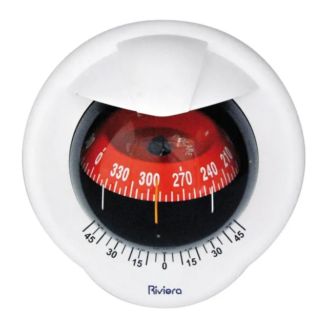 Riviera Pegasus compas bateau 4 pouces blanc rouge